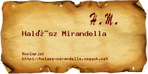 Halász Mirandella névjegykártya